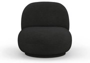 Czarny fotel z materiału bouclé Chuck – Micadoni Home