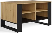 Stolik kawowy nowoczesny z półkami dąb artisan + czarny D2-E90