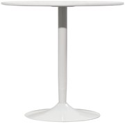 HOMCOM Stół Jadalny dla 2 Osób, Okrągły Blat Ø80 cm, MDF i Stal, Antypoślizgowy, Biały, 75H cm