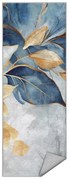 Chodnik w niebiesko-złotym kolorze odpowiedni do prania 80x200 cm Golden Leaves – Mila Home