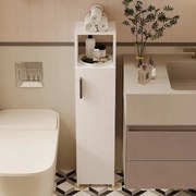 Szafka łazienkowa słupek wąski biały drzwi wysoki półki nowoczesna 101 cm