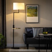 HOMCOM Lampa podłogowa z półką i portem USB elegancka biała oświetlenie do salonu 40x40x168 cm | Aosom PL