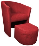 Fotel Club z podnóżkiem tkanina Mikrofaza