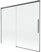 Mexen Rox parawan nawannowy 2-skrzydłowy rozsuwany 180 x 150 cm, transparent, gun gray szczotkowany - 8C9-180-001-66-00