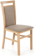 Krzesło drewniane tapicerowane dąb artisan + jasny brąz W8-H45