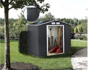 Metalowa szopa ogrodowa - "Vegas" - 5,29 m² z panelami słonecznymi - Szary