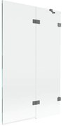 Mexen Lunar parawan nawannowy 2-skrzydłowy prawy 110 x 150 cm, transparent, gun metal - 897-110-100-95-00-P