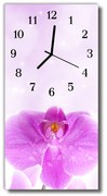 Zegar Szklany Pionowy Kwiaty Storczyk różowy