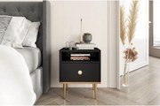 Czarna nowoczesna szafka nocna Skandica HARMONI