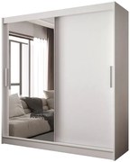 Nowoczesna Białą Szafa Przesuwna Z Lustrem C3-W87