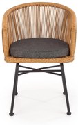 K400 krzesło czarny , naturalny, popielaty, rattan, tkanina, boho,