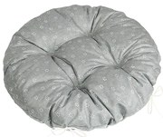 Bellatex Poduszka Adéla pikowana okrągła Pnący kwiatek szary, 40 x 40 cm