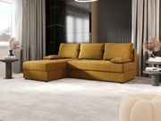 BEDANTE narożnik MOS L Itaka 33 lewa pomarańczowy z funkcją spania sofa w kształcie litery L z pojemnikiem na pościel