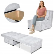 Fotel rozkładany funkcja spania KIMO pojemnik na pościel Family Meble szary