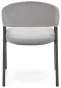 Krzesło popiel velvet K473 nowoczesne loft metalowe podłokietniki
