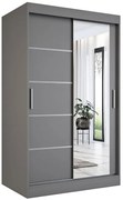 Antracytowa szafa przesuwna z lustrem K2-F40