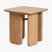 Kwadratowy Stolik Kawowy 50x50 Cm Z Mdf I Okleiny Jesionowej Ginger Miel - Sklum