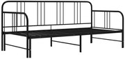 Czarne Metalowe Łóżko Rozkładane 90X200 Cm P7-L65