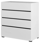 Komoda CROSS 4S 80cm biała/czarna HELVETIA