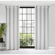 Gotowa firana matowa z tkaniny szyfonowej na przelotkach 140x250 cm biała