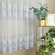 Firana haftowana Aurora tiul siatka dwa pasy - wys. 180 cm