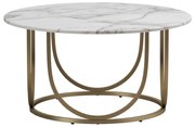 Okrągły stolik w biało-złotym kolorze w dekorze marmuru ø 79 cm Gwyneth – CosmoLiving by Cosmopolitan
