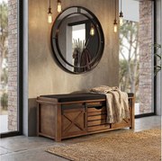 Ławka z schowkami MCW-H53,  brązowa