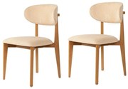 Zestaw krzeseł do jadalni Lionte Beige and Dark Oak, 2 szt.