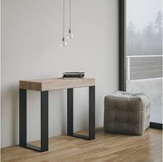 Konsola rozkładana 90x40/300 cm Tecno Dąb naturalny rama w kolorze Antracytu