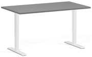 Biurko z regulacją wysokości, 140x80 cm, 2 silniki, biała podstawa, grafit