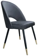 Krzesło ISKAR BL VELVET GOLD ciemno szare ATOS