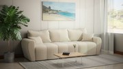 Modna sofa z funkcją spania i pojemnikiem na pościel - BUENO, beżowa, Lincoln 03