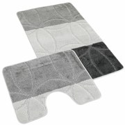 Kvalitex Zestaw dywaników łazienkowych Geometria szary, 60 x 100 cm, 60 x 50 cm