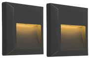 Zestaw 2 Nowoczesnych lamp ściennych ciemnoszarych w tym LED - Gem 2 Nowoczesny Oswietlenie wewnetrzne