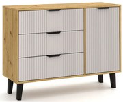 Komoda z szafką i 3 szufladami dąb artisan + kaszmir S8-N93