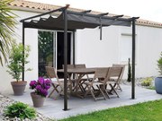 Aluminiowa pergola z rozsuwanym dachem - 3 x 3 m - Szary