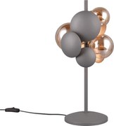 Lampa stołowa w szaro-złotym kolorze ze szklanym kloszem (wys. 50 cm) Bubble – Trio Select
