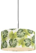 Botaniczna lampa wisząca czarna z abażurem w kształcie liścia 50cm - Combi 1 Nowoczesny Oswietlenie wewnetrzne