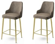 Zestaw krzeseł barowych Enox Cappuccino and Gold,2 szt., 2 szt.