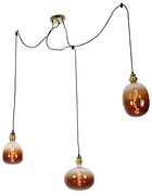 Złota lampa wisząca 3-światłowa w tym LED z możliwością ściemniania - Cava Luxe Nowoczesny Oswietlenie wewnetrzne