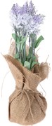 Sztuczne kwiaty w doniczce jutowej, 26 cm