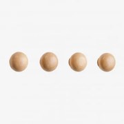 Zestaw 4 Drewnianych Wieszaków Ściennych Crel Drewno Mango - Sklum
