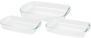 Naczynia do zapiekania z hartowanego szkła, 3 sztuki