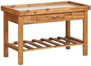 Brązowy drewniany stół ogrodniczy D8-E47