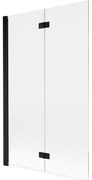 Mexen Mist parawan nawannowy 2-skrzydłowy lewy 110 x 150 cm, transparent, czarny - 8A9-110-002-70-00-L