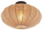 Lampa sufitowa w stylu japandi, brązowa, z abażurem z tkaniny - Bida