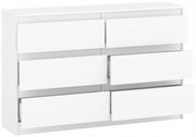 Komoda 6 szuflad kolor biały 120cm salon sypialnia