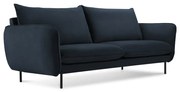 Ciemnoniebieska aksamitna sofa 160 cm Vienna – Cosmopolitan Design