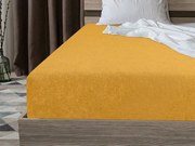 PrzytulneMieszkanie.pl Prześcieradło frotte PREMIUM żółto-pomarańczowe 160x200 cm