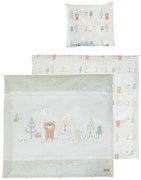 Jasnozielona bawełniana pościel dziecięca do łóżeczka 80x80 cm Woodland Buddies – Roba
